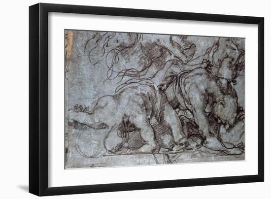 The Fighters, 16th Century-Taddeo Zuccaro-Framed Giclee Print