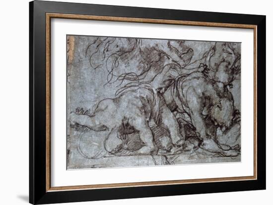 The Fighters, 16th Century-Taddeo Zuccaro-Framed Giclee Print