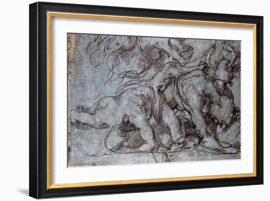 The Fighters, 16th Century-Taddeo Zuccaro-Framed Giclee Print