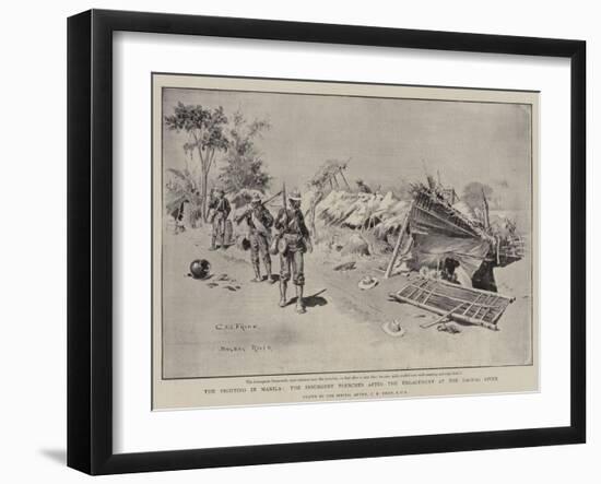 The Fighting in Manila, the Insurgent Trenches after the Engagement at the Bagbag River-Charles Edwin Fripp-Framed Giclee Print