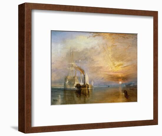 The "Fighting Temeraire" Tugged to Her Last Berth to be Broken Up, Before 1839-J^ M^ W^ Turner-Framed Premium Giclee Print