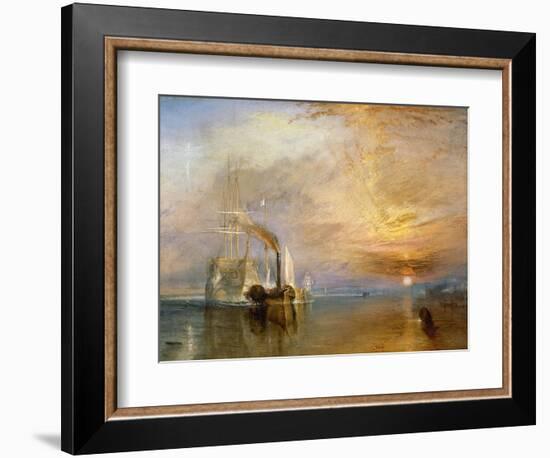 The "Fighting Temeraire" Tugged to Her Last Berth to be Broken Up, Before 1839-J^ M^ W^ Turner-Framed Premium Giclee Print