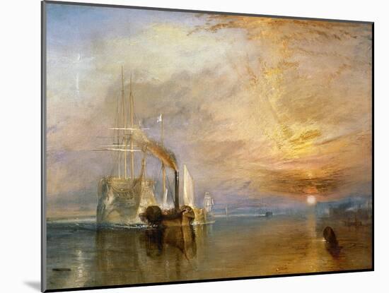 The "Fighting Temeraire" Tugged to Her Last Berth to be Broken Up, Before 1839-J^ M^ W^ Turner-Mounted Giclee Print