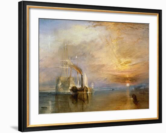 The "Fighting Temeraire" Tugged to Her Last Berth to be Broken Up, Before 1839-J^ M^ W^ Turner-Framed Giclee Print