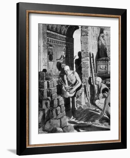 The Final Interior Decoration and Sealing of Tutankhamun's Tomb, Egypt, 1325 BC-Fortunino Matania-Framed Giclee Print