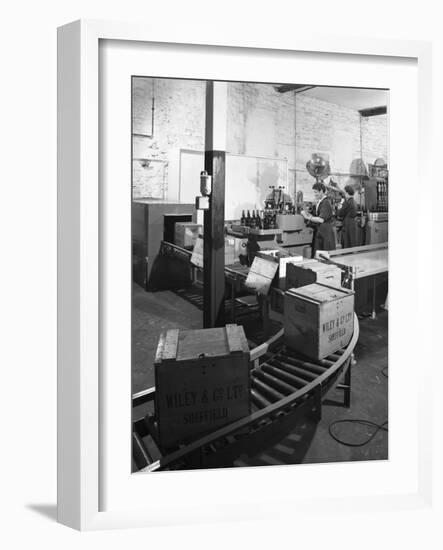 The Final Stages of Bottling Whisky at Wiley and Co, Sheffield, South Yorkshire, 1960-Michael Walters-Framed Photographic Print