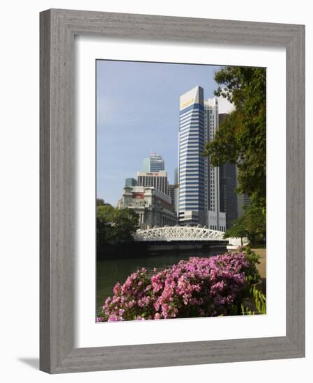 The Financial District from the Singapore River, Singapore, Southeast Asia, Asia-Amanda Hall-Framed Photographic Print