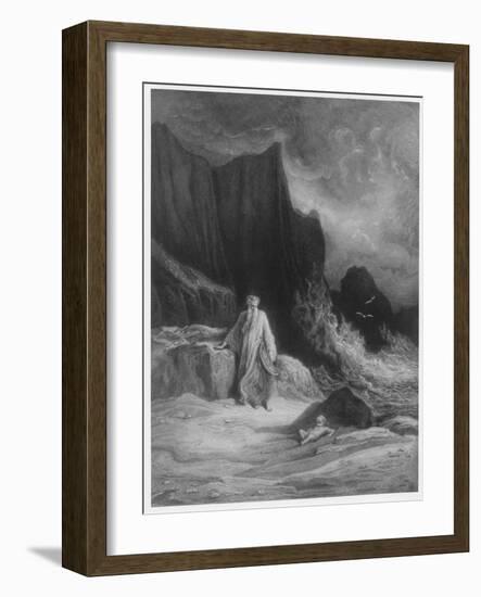 The Finding of King Arthur, Illustration from 'Idylls of the King' by Alfred Tennyson (Engraving)-Gustave Doré-Framed Giclee Print