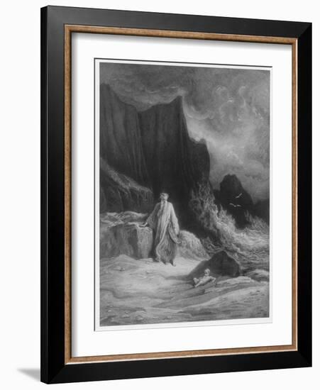 The Finding of King Arthur, Illustration from 'Idylls of the King' by Alfred Tennyson (Engraving)-Gustave Doré-Framed Giclee Print