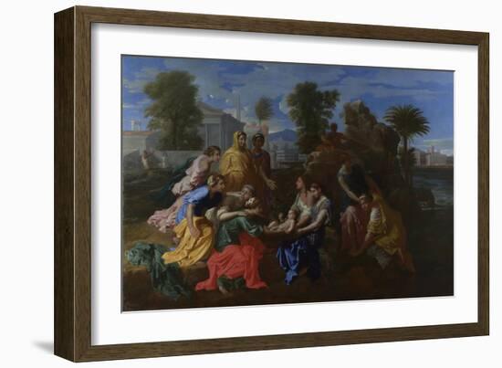 The Finding of Moses, 1651-Nicolas Poussin-Framed Giclee Print