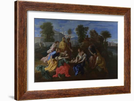 The Finding of Moses, 1651-Nicolas Poussin-Framed Giclee Print