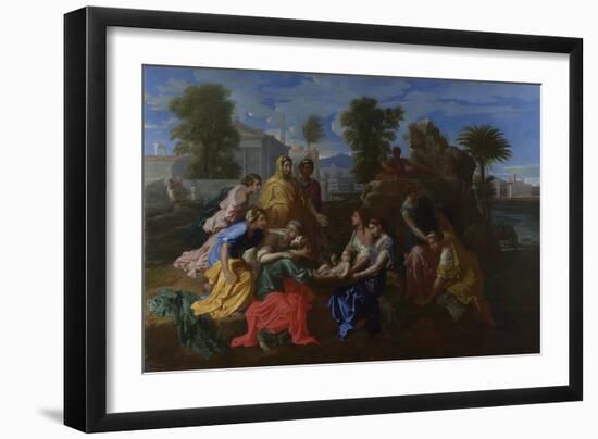 The Finding of Moses, 1651-Nicolas Poussin-Framed Giclee Print