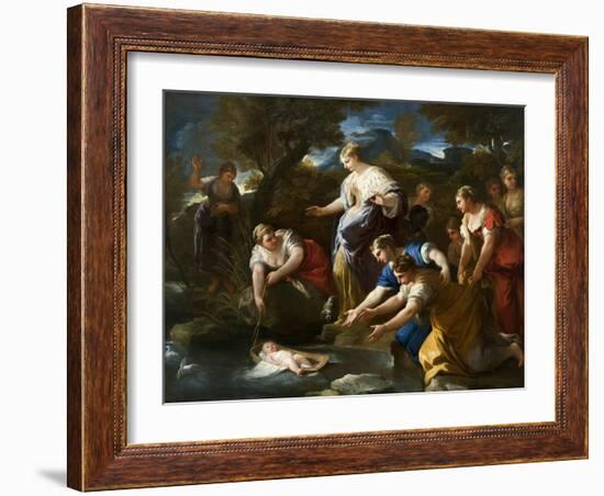 The Finding of Moses, c.1685-1690-Luca Giordano-Framed Giclee Print