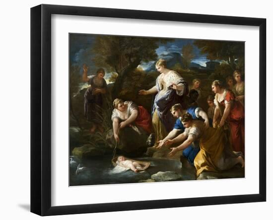 The Finding of Moses, c.1685-1690-Luca Giordano-Framed Giclee Print