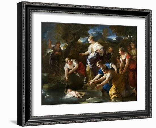 The Finding of Moses, c.1685-1690-Luca Giordano-Framed Giclee Print