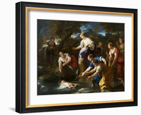 The Finding of Moses, c.1685-1690-Luca Giordano-Framed Giclee Print