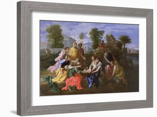 The Finding of Moses (Oil on Canvas)-Nicolas Poussin-Framed Giclee Print