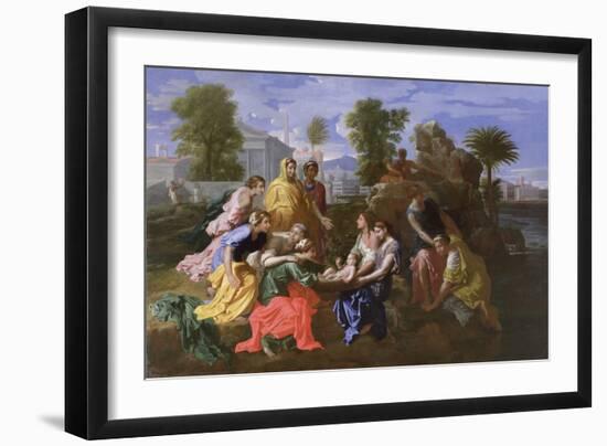 The Finding of Moses (Oil on Canvas)-Nicolas Poussin-Framed Giclee Print