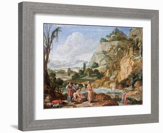 The Finding of the Infant Moses by Pharaoh's Daughter, 17th Century-Bartholomeus Breenbergh-Framed Giclee Print