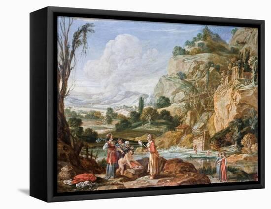 The Finding of the Infant Moses by Pharaoh's Daughter, 17th Century-Bartholomeus Breenbergh-Framed Premier Image Canvas