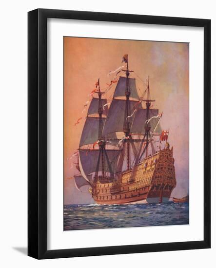 The Finest Man-of-War of Her Time, the Sovereign of the Seas-Unknown-Framed Giclee Print