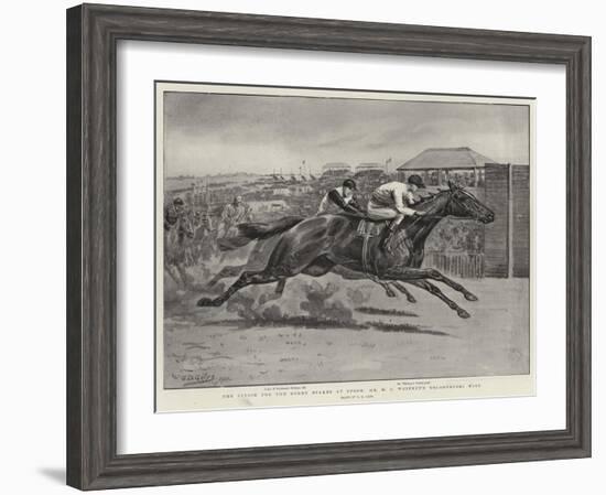 The Finish for the Derby Stakes at Epsom, Mr W C Whitney's Volodyovski Wins-Godfrey Douglas Giles-Framed Giclee Print