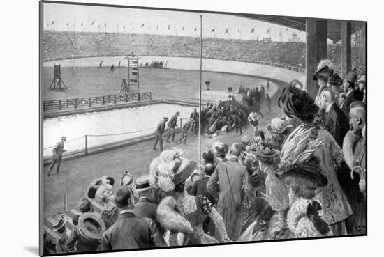 The Finish of the Marathon, Olympic Games, London, 1908-Samuel Begg-Mounted Giclee Print