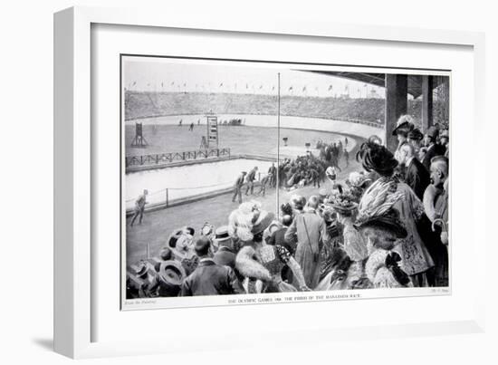 The Finish of the Marathon Race, the Olympic Games, 1908-Samuel Begg-Framed Giclee Print