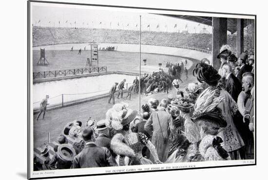 The Finish of the Marathon Race, the Olympic Games, 1908-Samuel Begg-Mounted Giclee Print