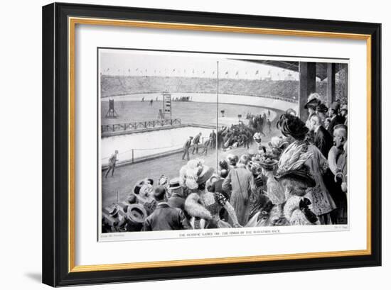 The Finish of the Marathon Race, the Olympic Games, 1908-Samuel Begg-Framed Giclee Print