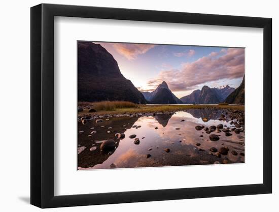 The Fiordland National Park is the Largest Park of New Zealand with Spectacular Ice Carved Fiords,-jon chica parada-Framed Photographic Print