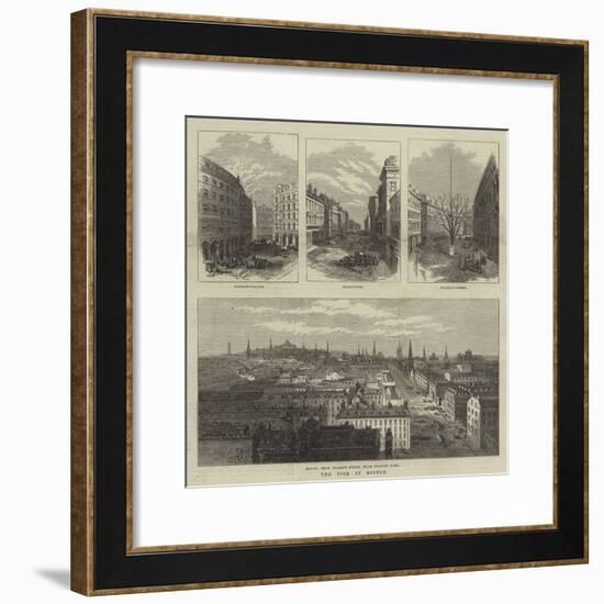 The Fire at Boston-null-Framed Giclee Print
