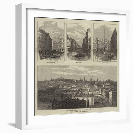 The Fire at Boston-null-Framed Giclee Print