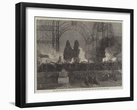 The Fire at the Crystal Palace on Sunday Last, the Ruins as Seen from the Terrace-null-Framed Giclee Print