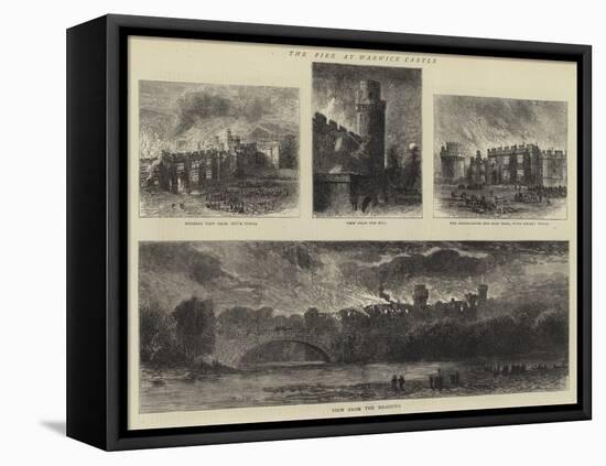 The Fire at Warwick Castle-null-Framed Premier Image Canvas