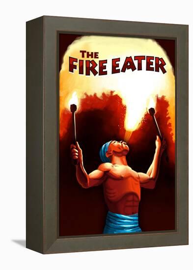 The Fire Eater-Lantern Press-Framed Stretched Canvas