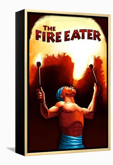 The Fire Eater-Lantern Press-Framed Stretched Canvas