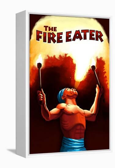 The Fire Eater-Lantern Press-Framed Stretched Canvas