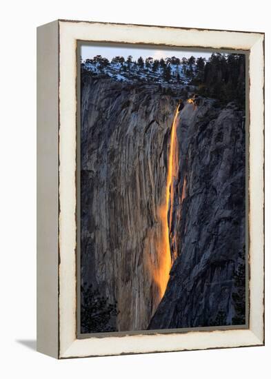 The Fire Falls, Yosemite Horsetail Falls, Firefall, Yosemite National Park-Vincent James-Framed Premier Image Canvas