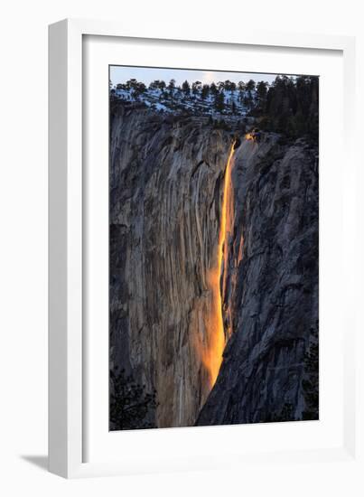 The Fire Falls, Yosemite Horsetail Falls, Firefall, Yosemite National Park-Vincent James-Framed Photographic Print