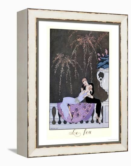 The Fire, Illustration for "Fetes Galantes" by Paul Verlaine 1924-Georges Barbier-Framed Premier Image Canvas