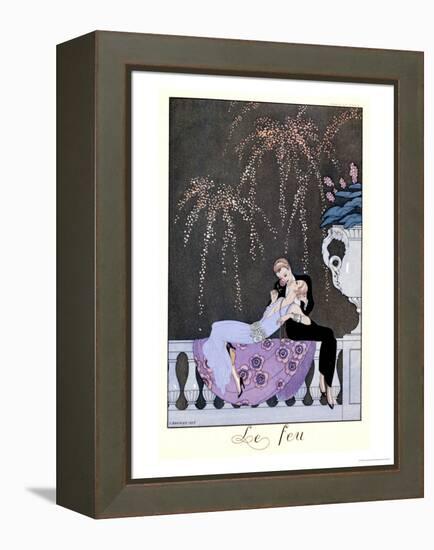 The Fire, Illustration for "Fetes Galantes" by Paul Verlaine 1924-Georges Barbier-Framed Premier Image Canvas