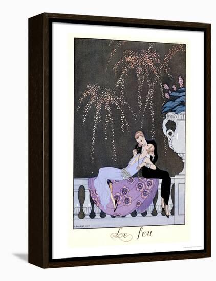 The Fire, Illustration for "Fetes Galantes" by Paul Verlaine 1924-Georges Barbier-Framed Premier Image Canvas