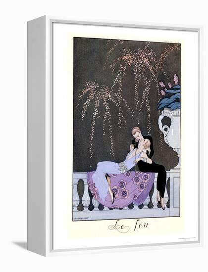 The Fire, Illustration for "Fetes Galantes" by Paul Verlaine 1924-Georges Barbier-Framed Premier Image Canvas