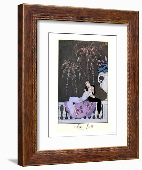 The Fire, Illustration for "Fetes Galantes" by Paul Verlaine 1924-Georges Barbier-Framed Premium Giclee Print