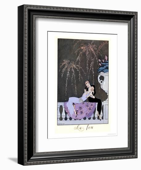 The Fire, Illustration for "Fetes Galantes" by Paul Verlaine 1924-Georges Barbier-Framed Premium Giclee Print