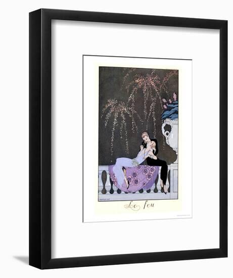 The Fire, Illustration for "Fetes Galantes" by Paul Verlaine 1924-Georges Barbier-Framed Premium Giclee Print