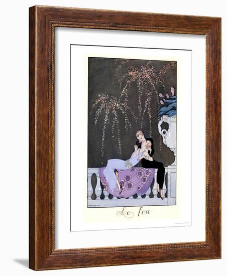 The Fire, Illustration for "Fetes Galantes" by Paul Verlaine 1924-Georges Barbier-Framed Giclee Print