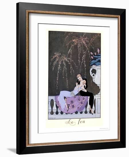 The Fire, Illustration for "Fetes Galantes" by Paul Verlaine 1924-Georges Barbier-Framed Giclee Print