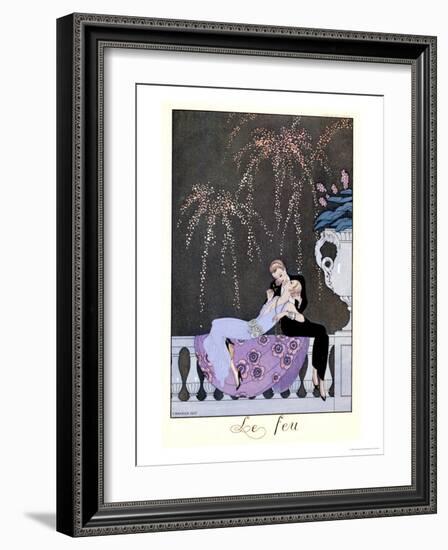 The Fire, Illustration for "Fetes Galantes" by Paul Verlaine 1924-Georges Barbier-Framed Giclee Print